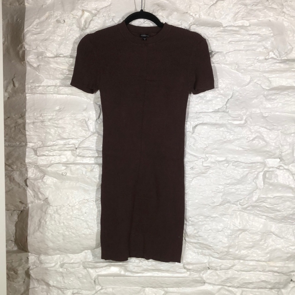 Dynamite brown ribbed sweater dress